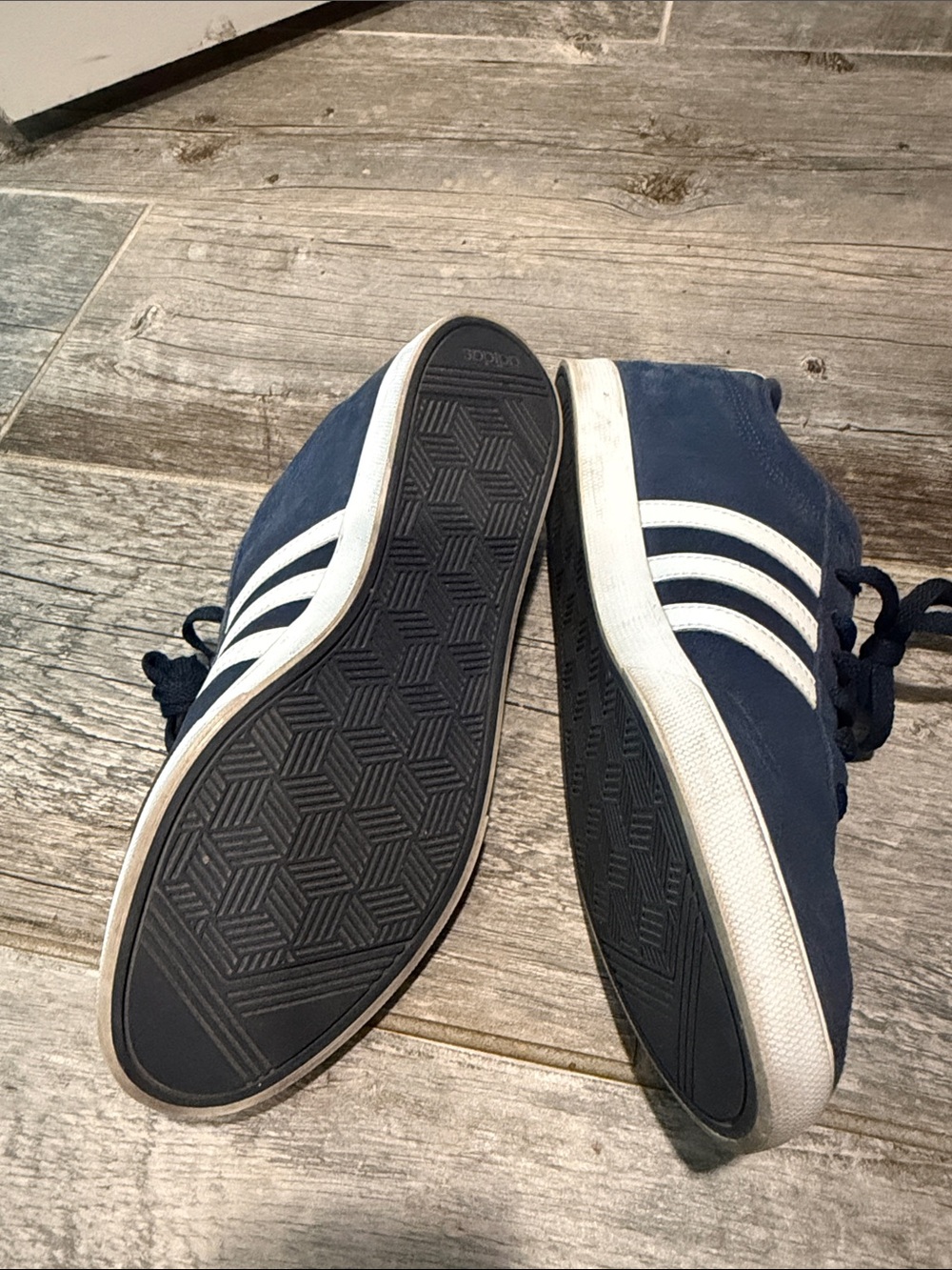 adidas Navy Suede Sneakers with White Stripes - Picture 5 of 5